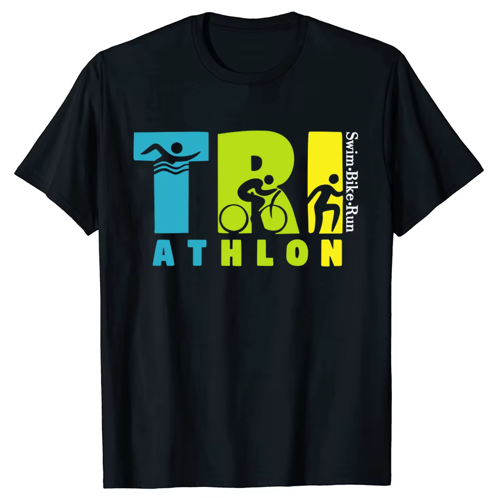 Triathlon natation vélo course T-shirt à manches courtes hauts hommes mode nouveau décontracté imprimé