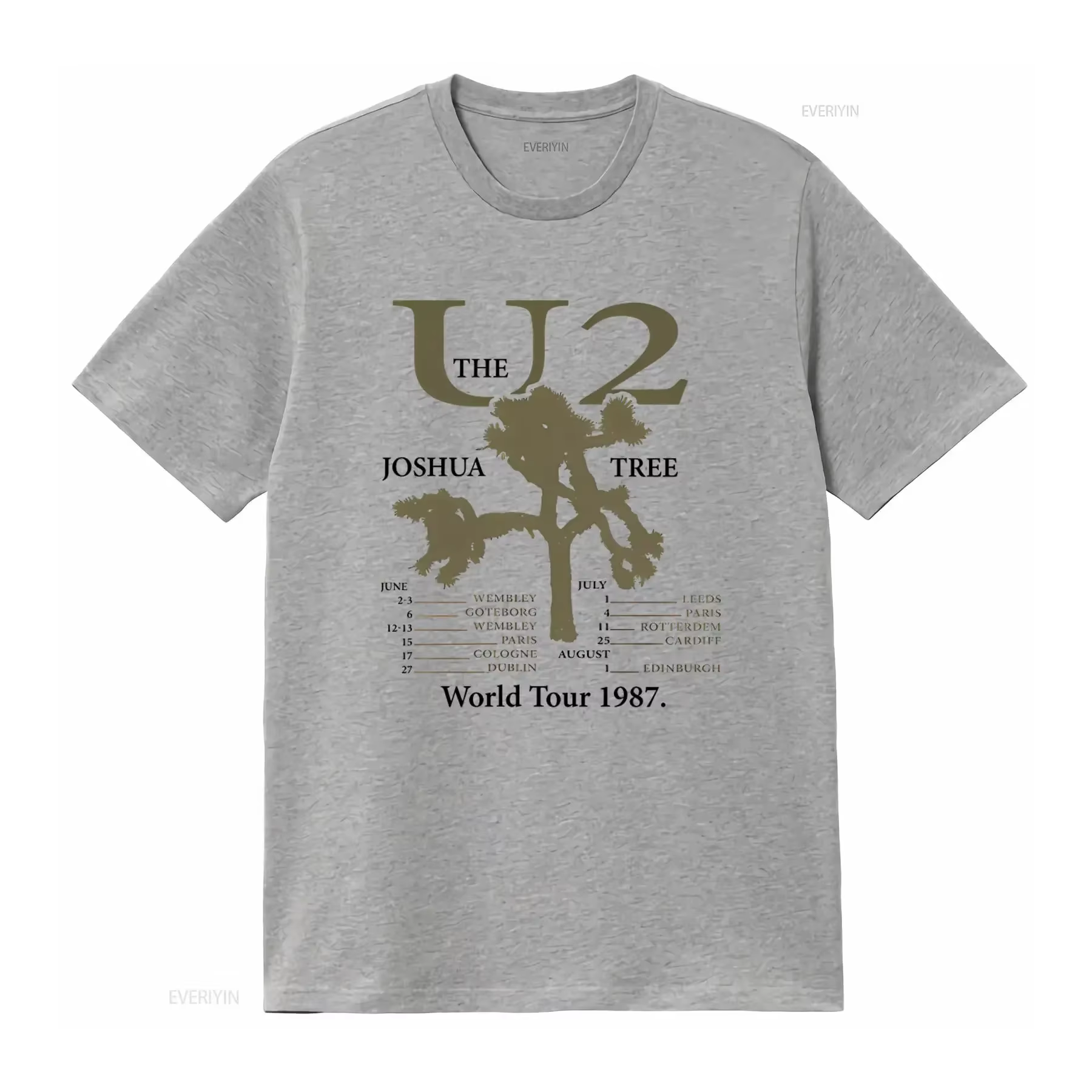 T-shirt vintage du groupe de rock U2 The Joshua Tree World Tour 1987