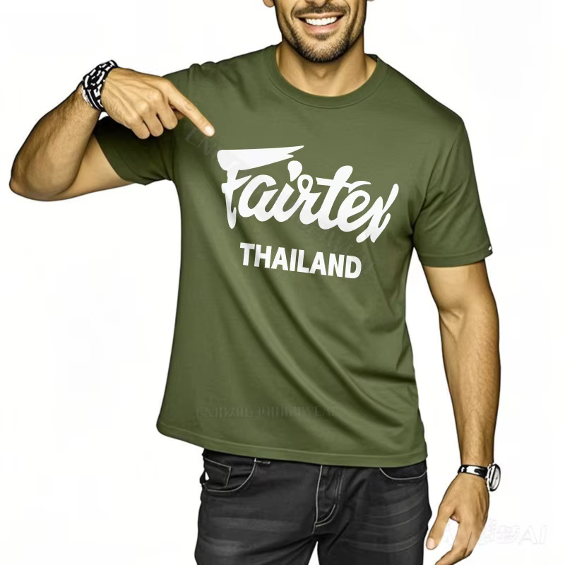 Haut d'été coton essentiel Teeshirts Fairtex thaïlande Logo Design Vintage grande taille t-shirt nouveau arrivé marque