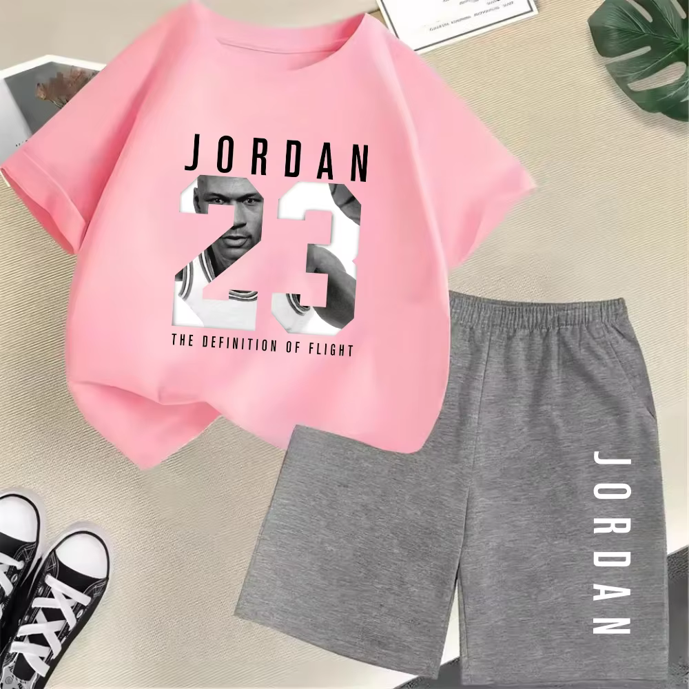 Ensemble T-shirt et short d'été à manches courtes pour enfants