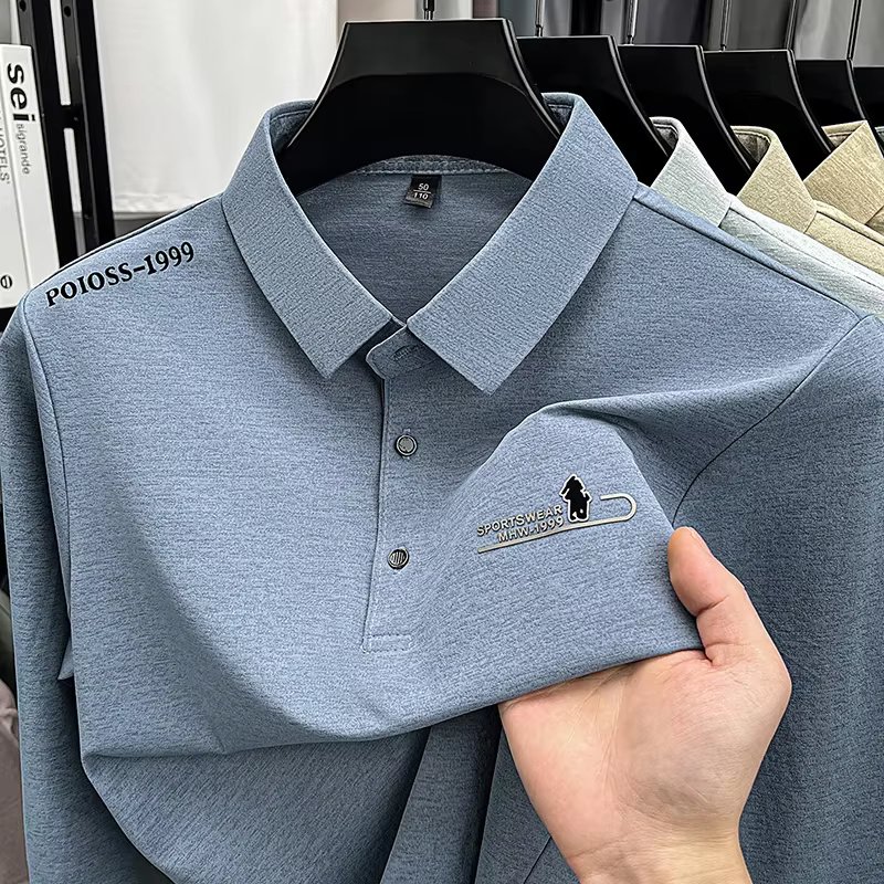 Polo à manches longues pour homme avec logo imprimé
