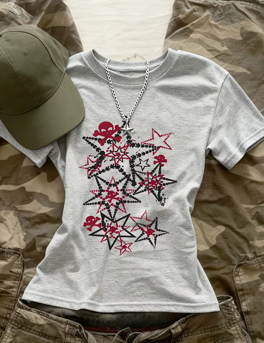T-shirt imprimé tendance pour femmes