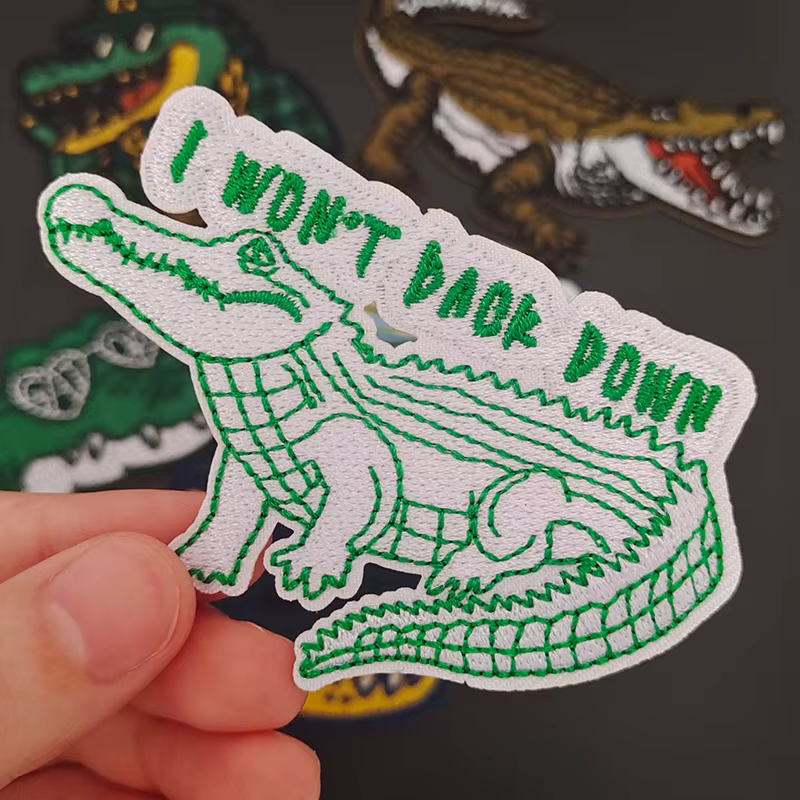 Patchs de badges brodés à repasser, animaux Crocodile de la floride créatifs, pour bricolage, T-shirt, chapeau, sac à dos, vêtements, autocollants appliqués