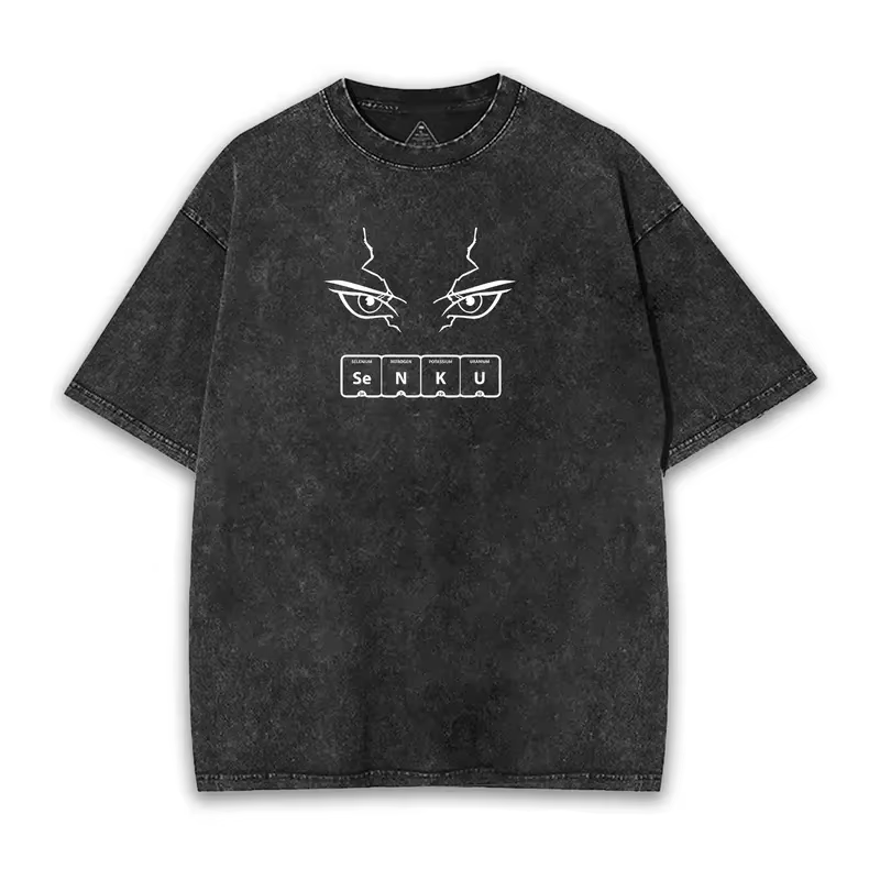 Nouveau Ishigami Senku T-shirt graphique Dr. Stone Anime Vintage lavé surdimensionné