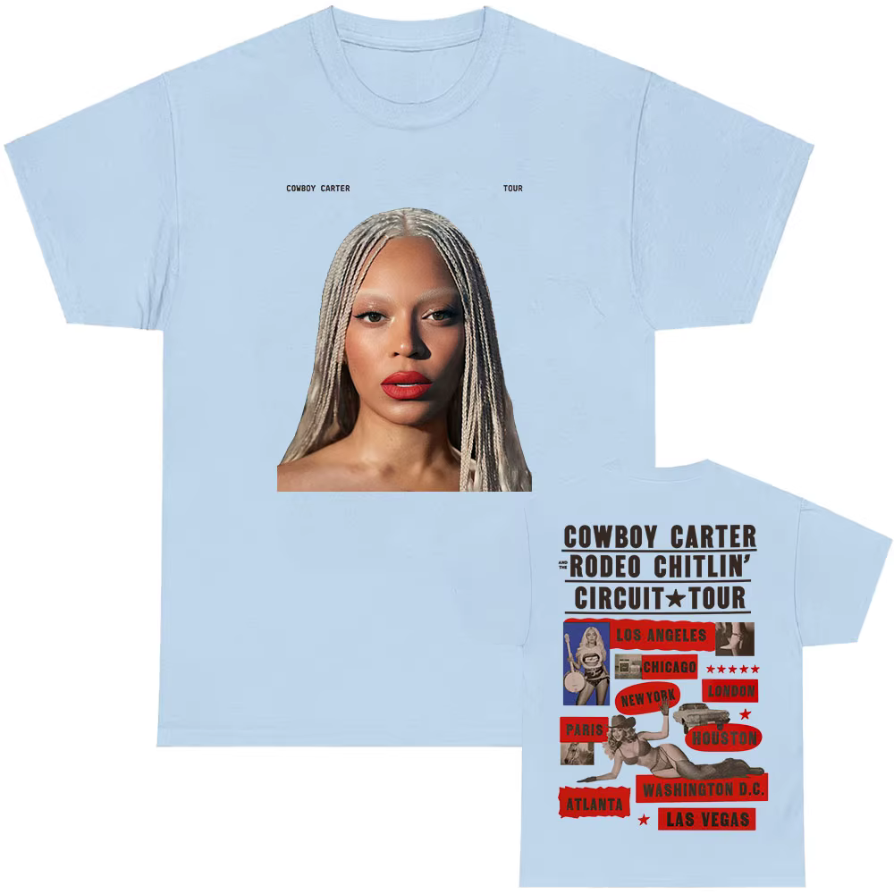Beyoncé COWBOY CARTER TOUR 2025 T-shirt coton été femmes hommes t-shirts à manches courtes col rond