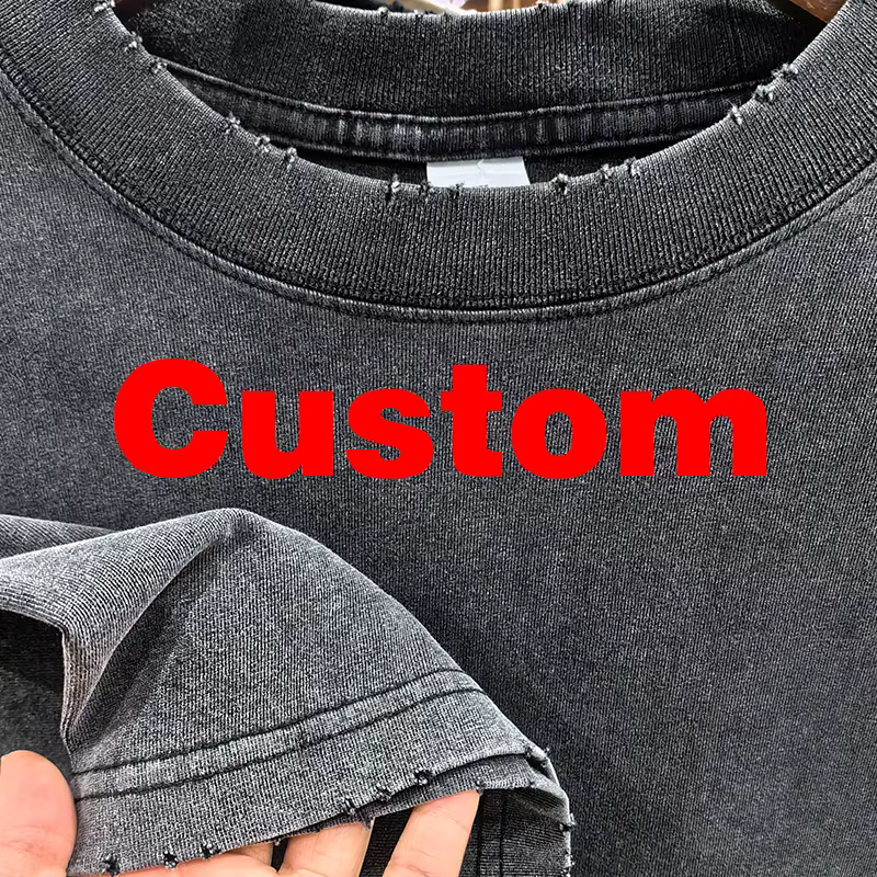 T-shirt surdimensionné avec LOGO personnalisé déchiré