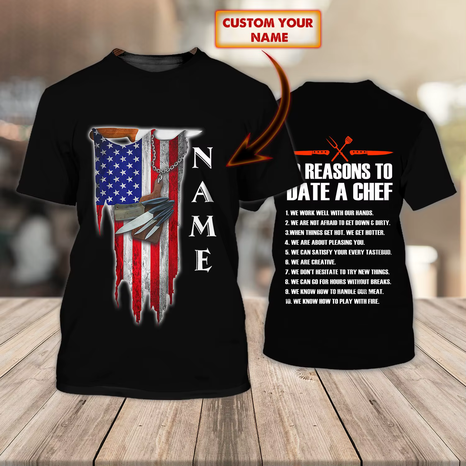 2025 offre spéciale mode t-shirt Chef cadeaux nom personnalisé 3D imprimé hommes été à manches courtes unisexe sport décontracté T-shirt DW37