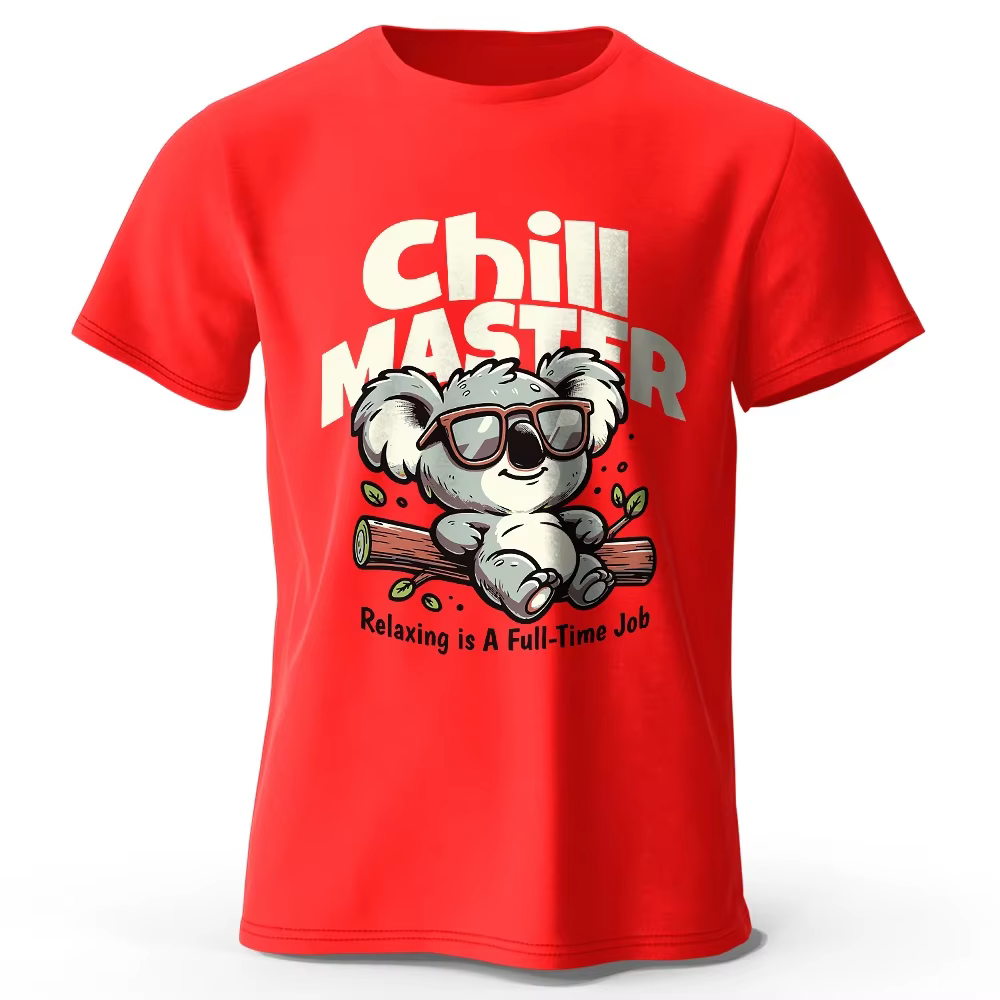 T-shirt animal fantaisiste peint à la main 100 % coton - Style dessin animé mignon