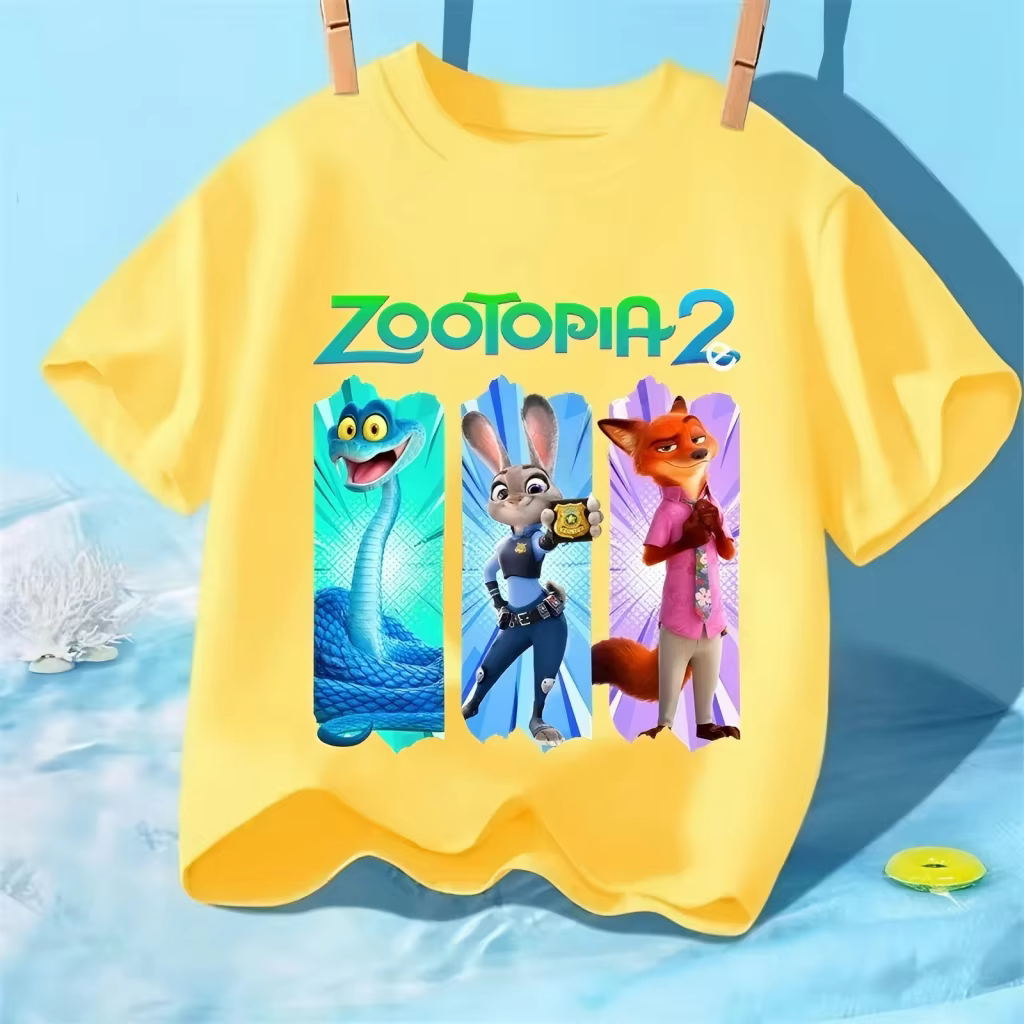T-shirt pour enfants avec imprimé de dessin animé Zootopia