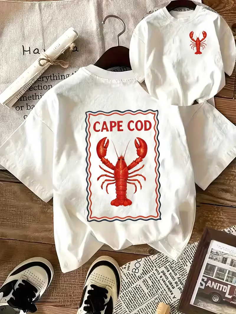 T-shirt pour femme avec motif homard rétro