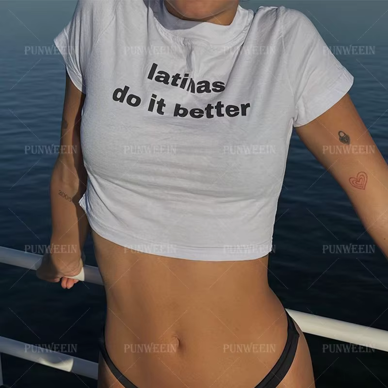 Latinas font mieux T-shirt imprimé mignon femmes à manches courtes culture hauts Harajuku Goth bébé t-shirts rétro
