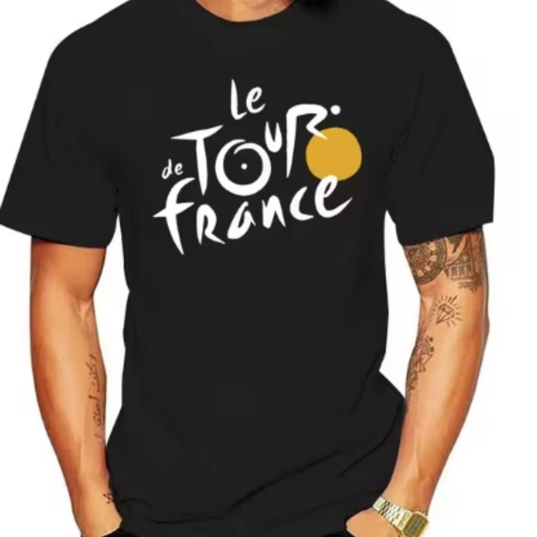 Vente chaude nouveau Tour de France hommes lettre imprimée confortable et respirant col rond T-shirt extérieur haut décontracté