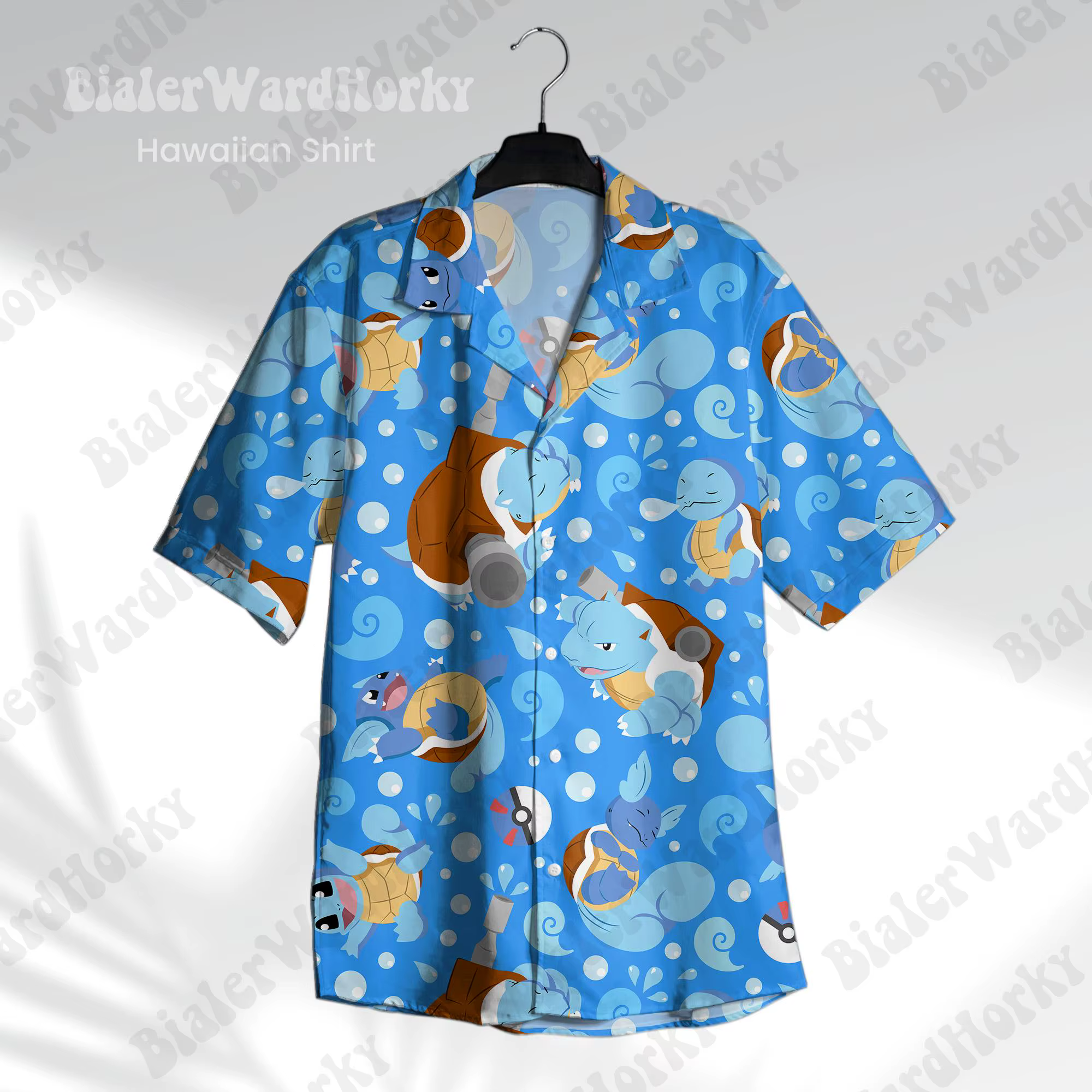 T-shirt graphique Pokémon 2026 Squirtle, chemise hawaïenne, mode estivale, T-shirt homme, vêtements enfant, tee-shirt Y2K femme ﻿