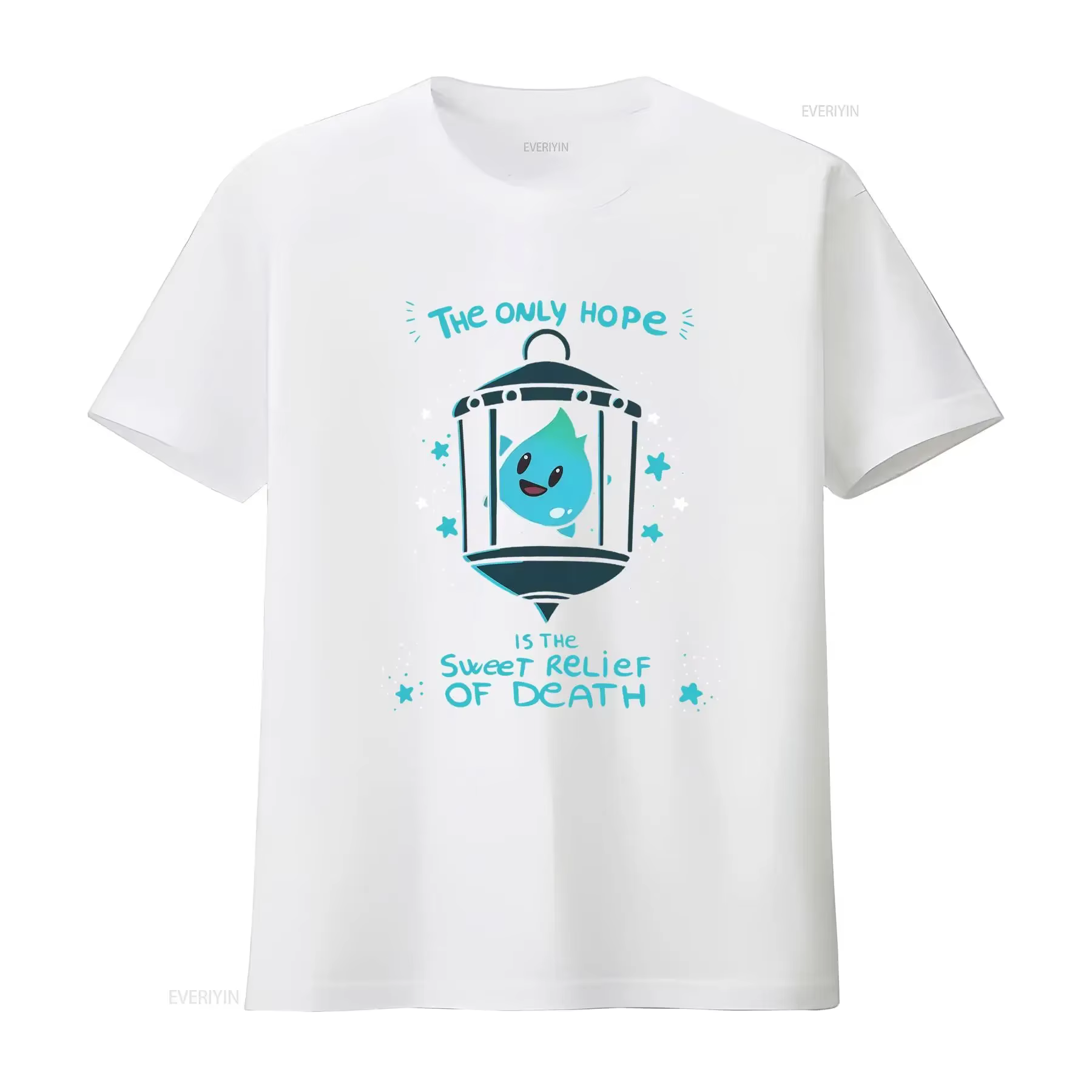T-shirt Lumalee The Only Hope Is Sweet Relief Of Death Design Luna Star Print Unique vintage Washed homme Stretched