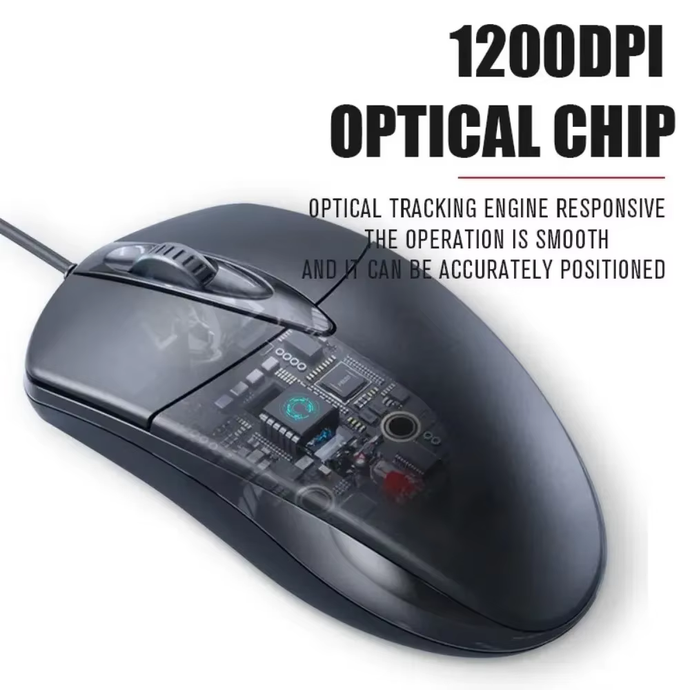 Souris optique filaire USB pour ordinateur portable, rouleau antidérapant, 3D, 1200 ug I, jeu, accessoires informatiques pour PC de bureau, maison, bureau