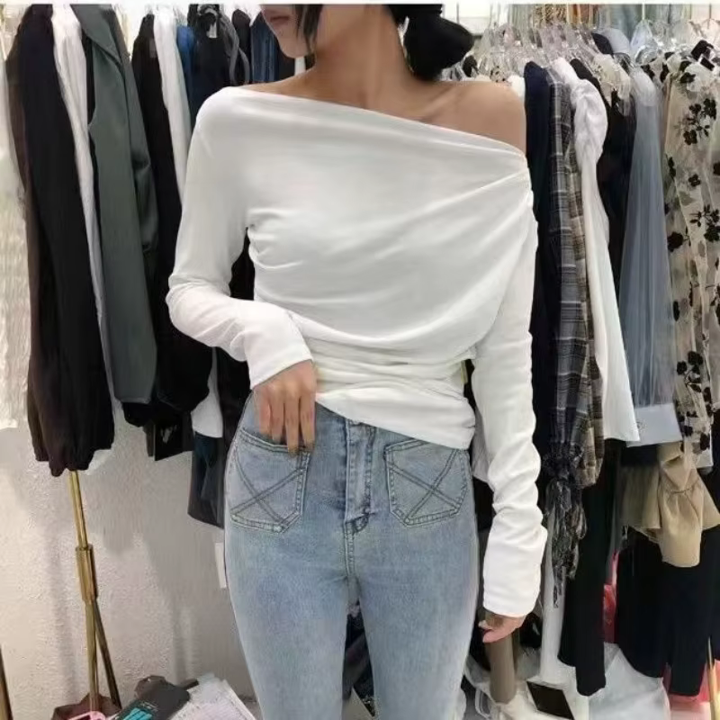 2025 Slim blanc T-shirt noir rouge femme
