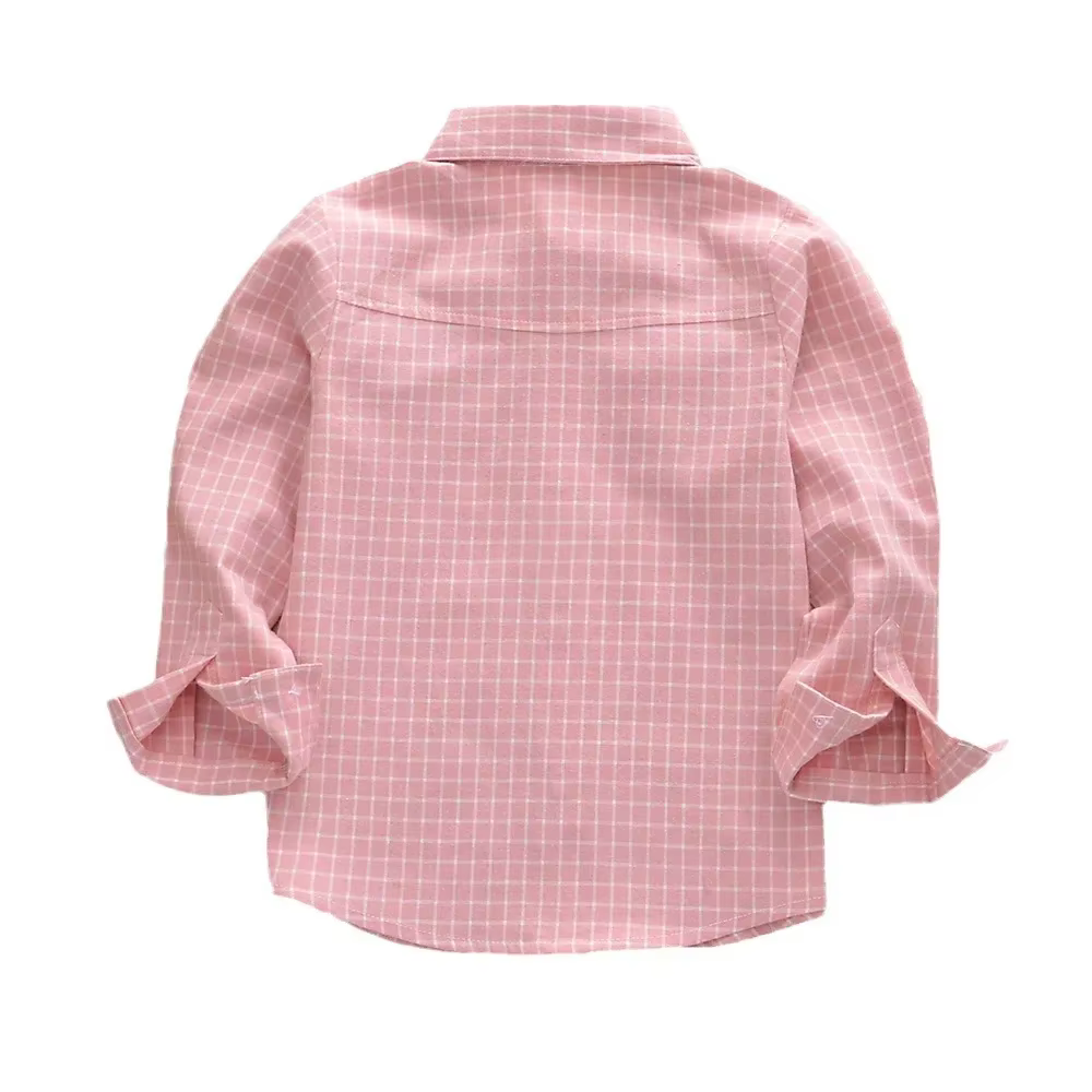 Chemise à carreaux à manches longues pour enfants et adolescents de 2 à 13 ans