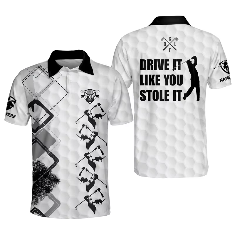Polo à manches courtes Skull Talk Birdie To Me pour hommes et femmes