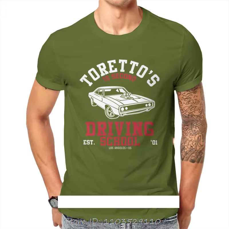 Fast And Furious Film Torettos école de conduite t-shirt Harajuku alternatif hommes t-shirts hauts grande taille coton