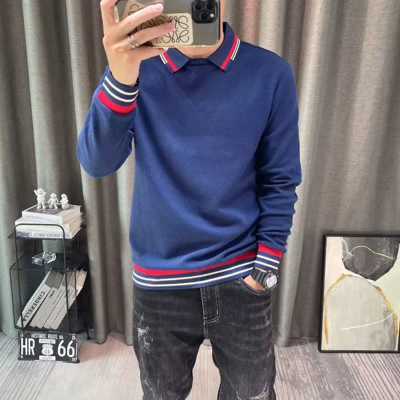 Polo moulant avec col pour homme