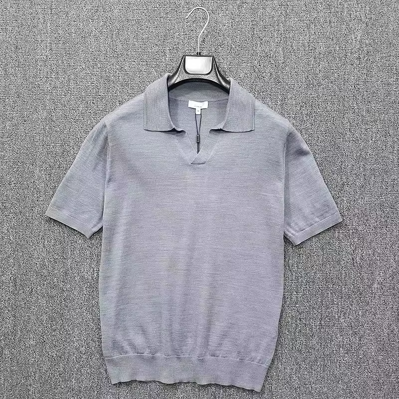 Polo à manches courtes à col en V pour hommes