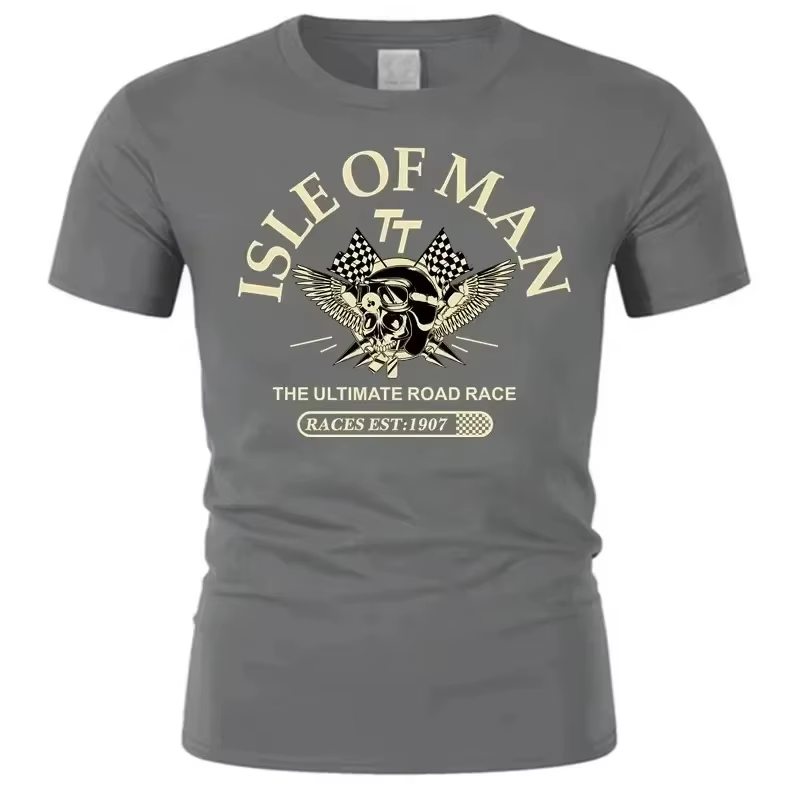 T-shirt pour hommes Isle of Man TT Races Skull Helmet