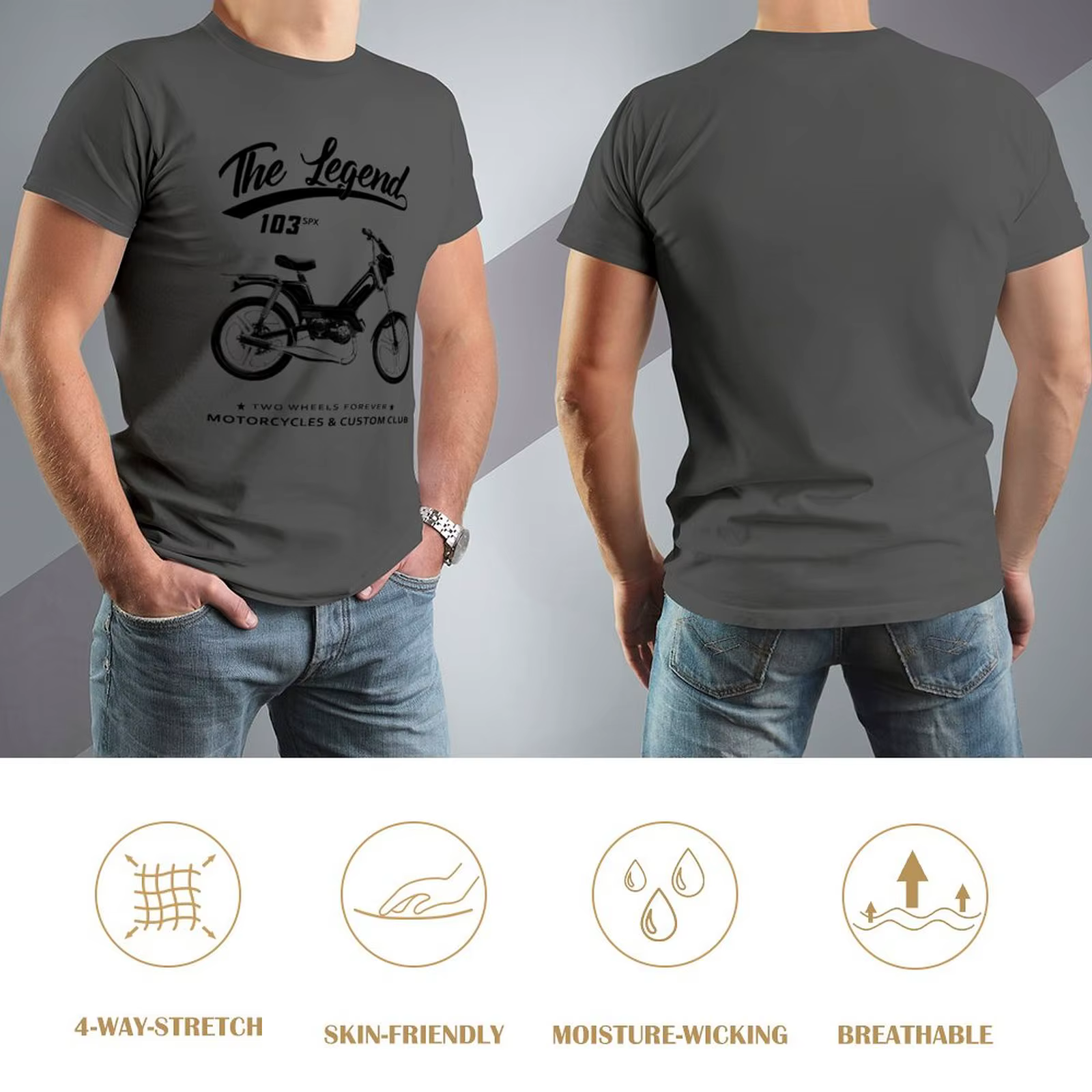 T-shirt en coton à col rond pour hommes
