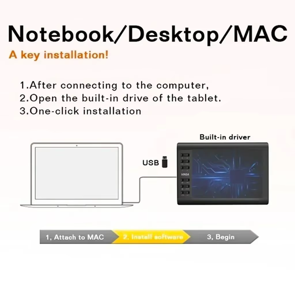 Tablette numérique Portable 10x6 pouces