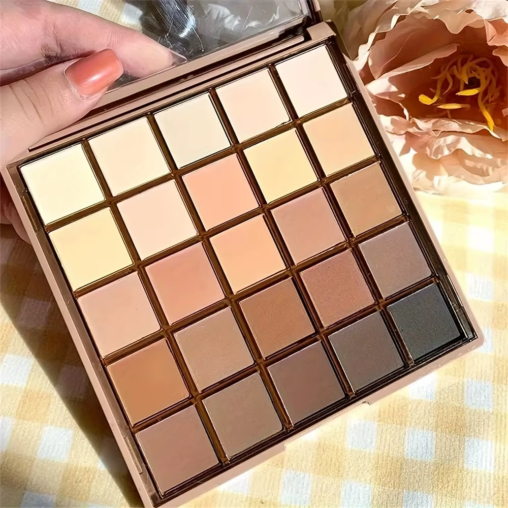 Palette de fards à paupières 25 couleurs - Tons neutres gris et bruns