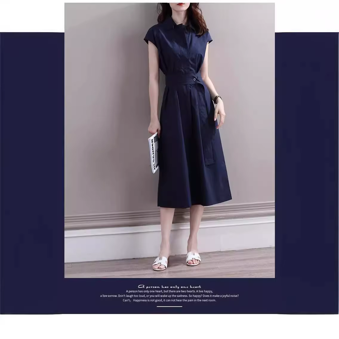 Robe chemise élégante et amincissante de style français