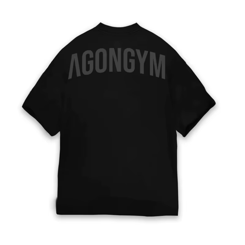 AGONGYM T-shirt Homme Oversize Imprimé Lettres en Coton Respirant pour Gym
