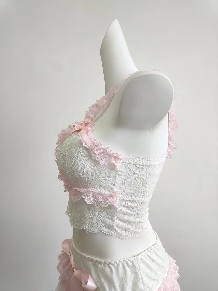 Haut court en dentelle pour femmes