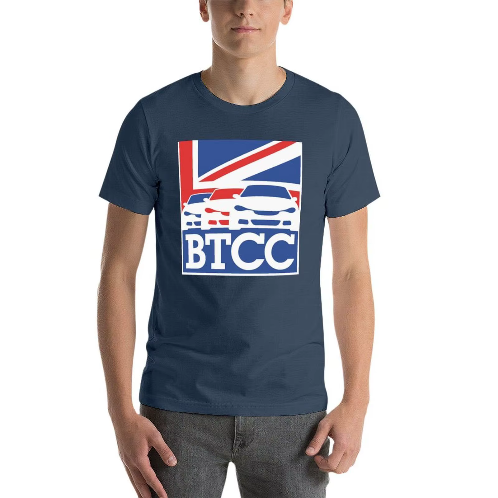 T-shirt à logo noir BTCC, haut en coton à manches courtes