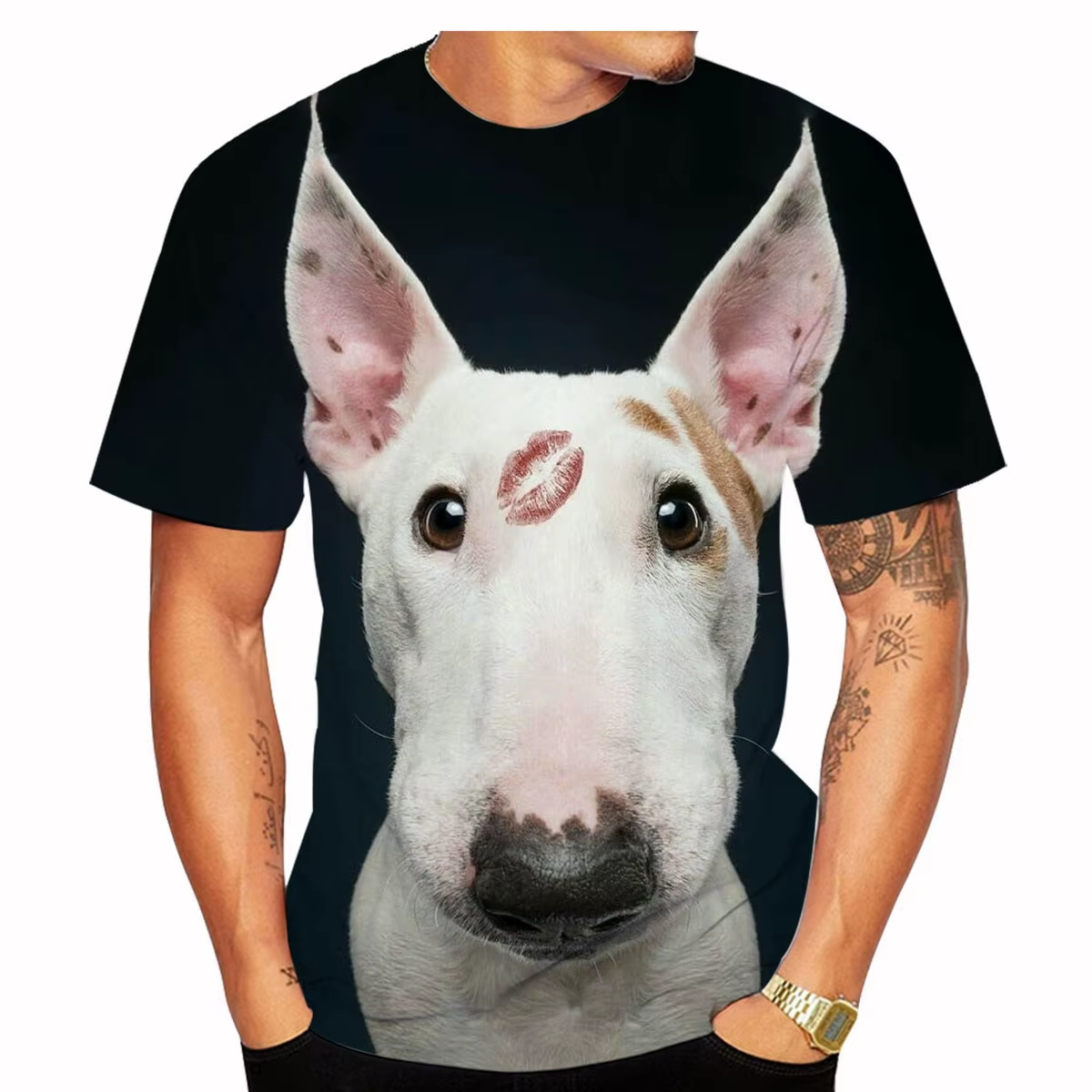 Drôle Bull Terrier T-Shirts chien de compagnie impression 3D Streetwear hommes femmes mode surdimensionné à manches