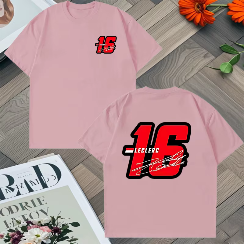 2025 tendance numéro 16 Charles Leclerc Racer graphique lâche t-shirt hommes femmes coton été Hip Hop à manches courtes unisexe t-shirts