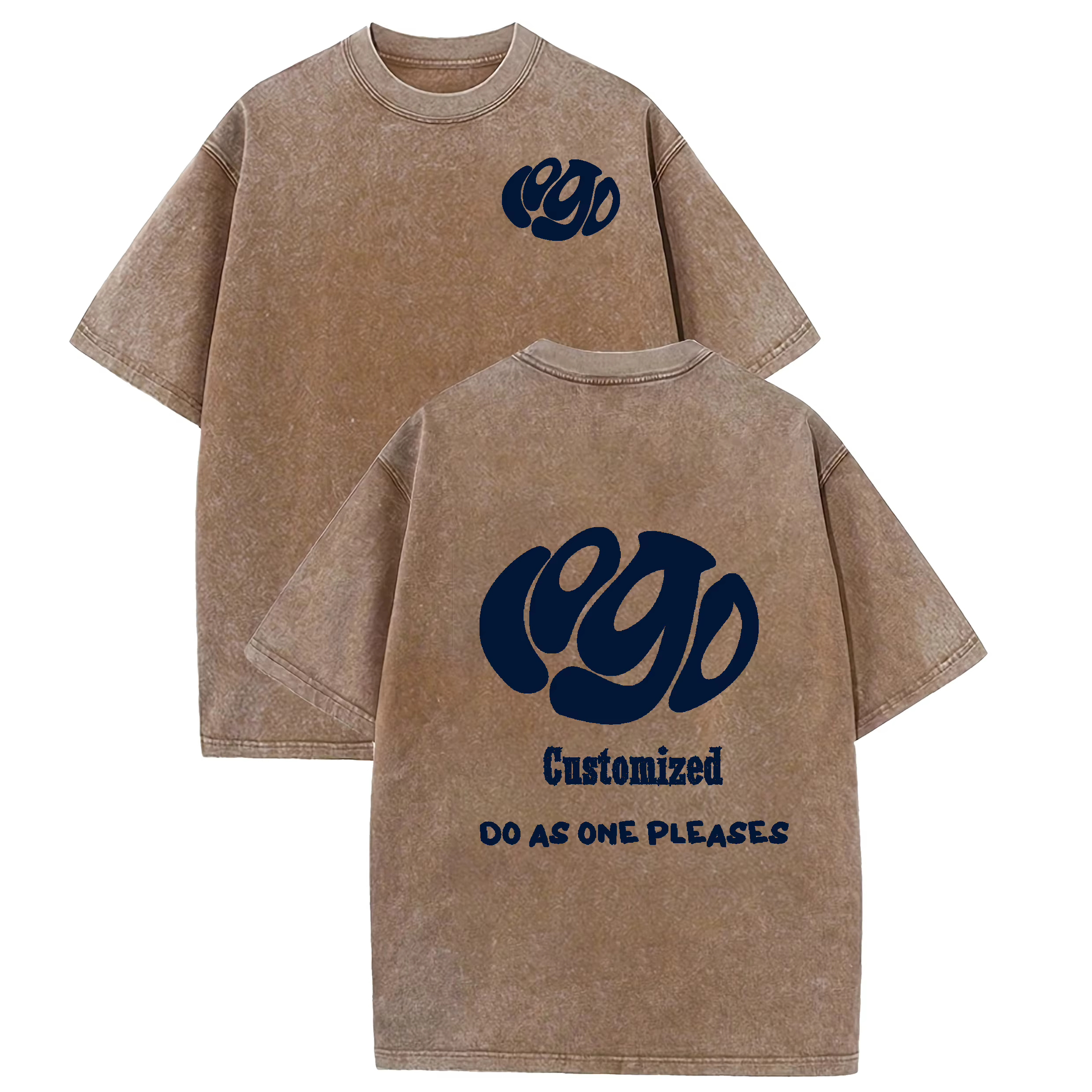 Personnalisez votre LOGO Hip Hop Streetwear hommes 100% coton T-shirts surdimensionné haut délavé t-shirt unisexe été rétro marque personnalisée
