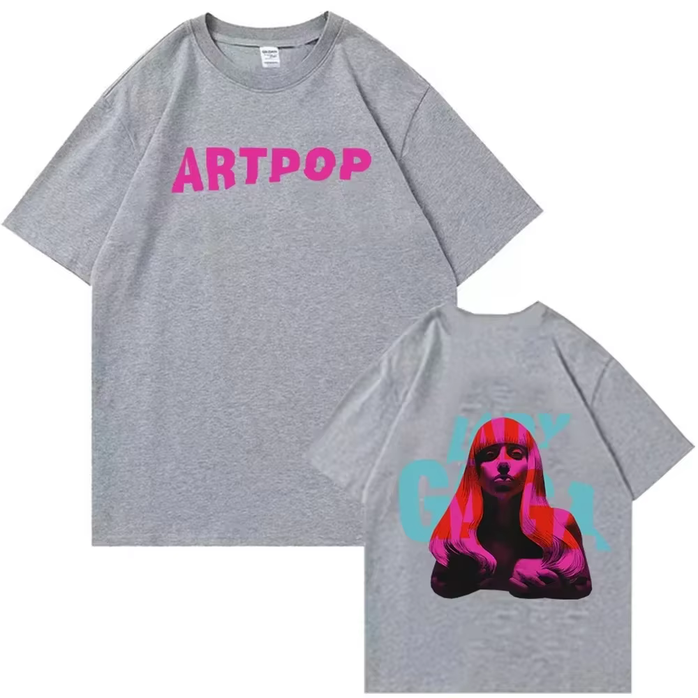 Lady Gaga la renommée T-shirt homme femmes Harajuku col rond été chemise décontractée
