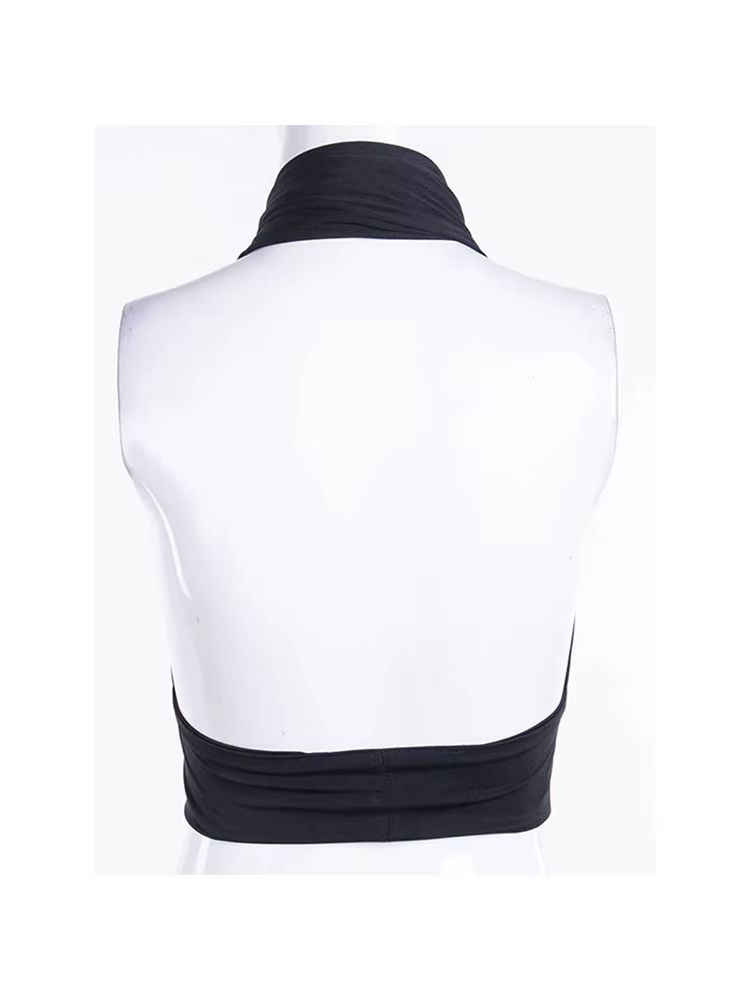 Femmes Strappy Cross Over Front Cut Out Halter Neck fibrBackless Crop Top Bandage glaSummer Sexy Y-Woman Vêtements S-XL