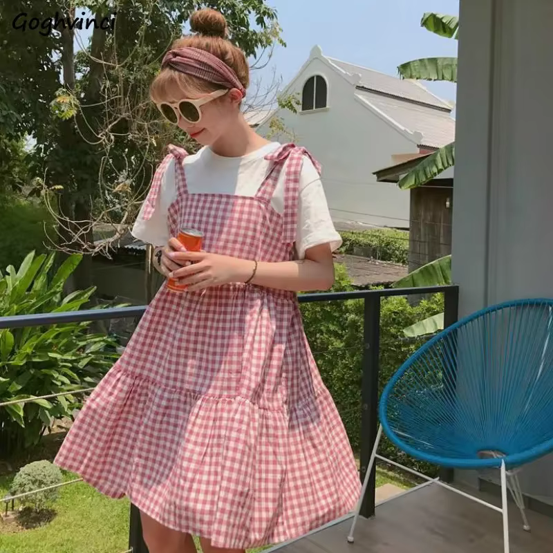FIBRfur s-Robe plissée à carreaux pour femmes