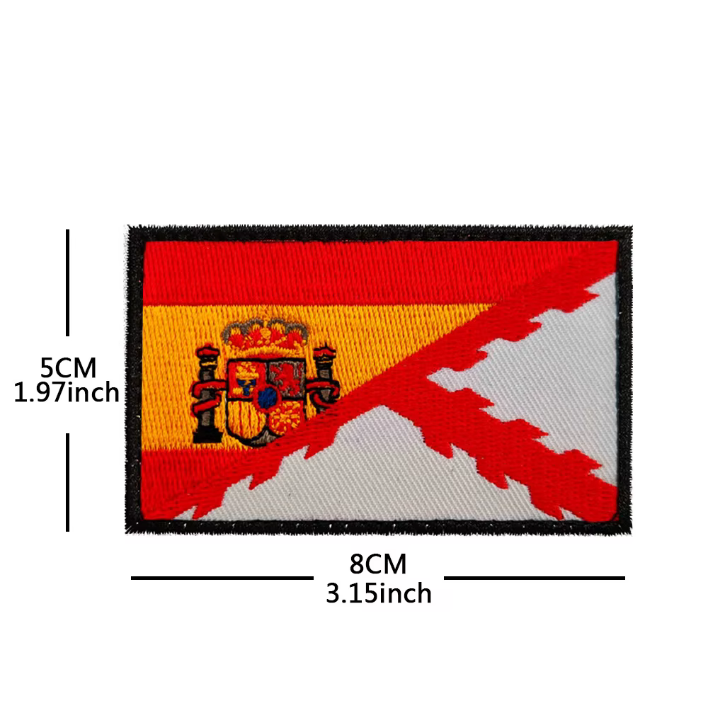 Patchs à crochet et boucle brodés des régions autonomes espagnoles, drapeaux de catalonie bordeaux, Badge de poitrine royal d'espagne pour sac à casquette