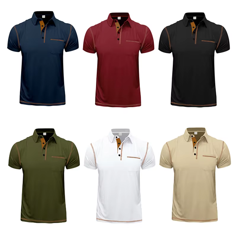 Polo décontracté à manches courtes pour hommes