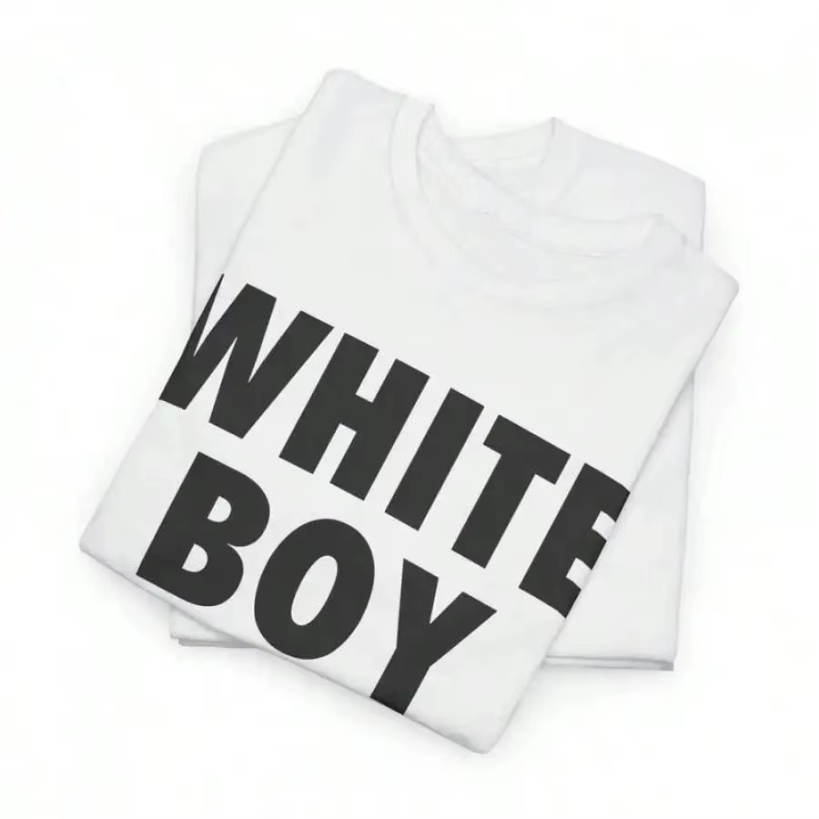Blanc garçon de l'année t-shirts imprimé à manches courtes T-shirt rétro décontracté Streetwear Vintage