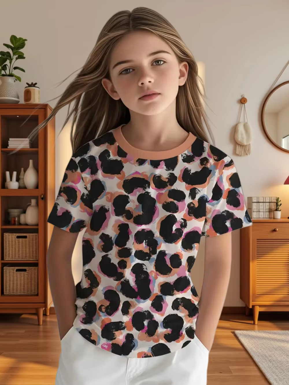 T-shirts à motif de vache pour filles