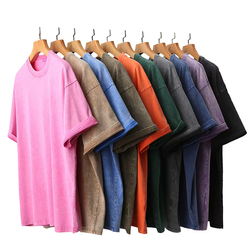 T-Shirt Vintage Délavé à Manches Courtes pour Homme, 230 Coton, Noir, Blanc, Abricot, Hip Hop, Streetwear, 100% g