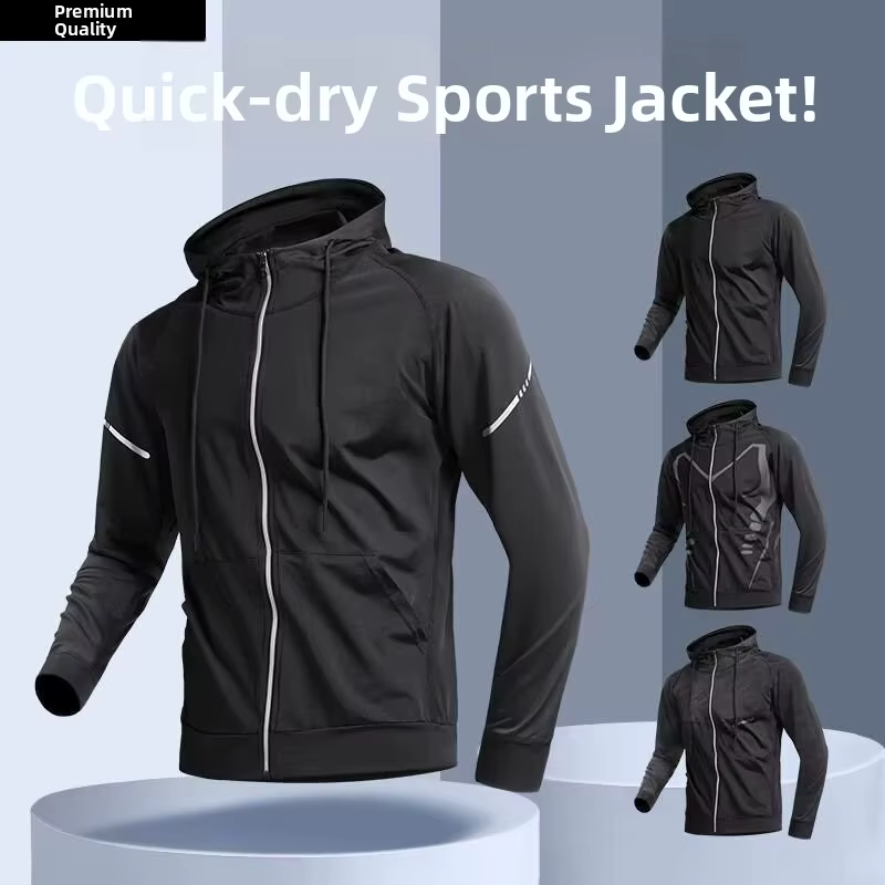 Veste de fitness à manches longues doublée en polaire pour homme
