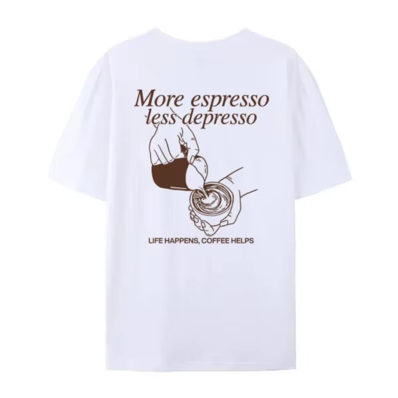 Plus expresso drôle café T-Shirts mignon Barista graphique t-shirt ample mode Streetwear haut femmes hommes rétro