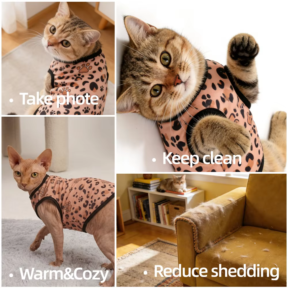 Vêtements pour chat à imprimé léopard