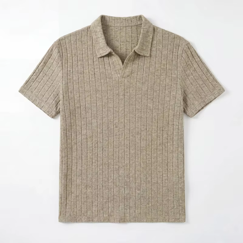 Polo en tricot côtelé pour homme
