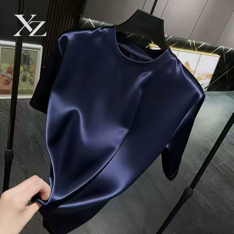 Soldes d'ouverture | T-shirt en satin d'acétate de luxe pour homme