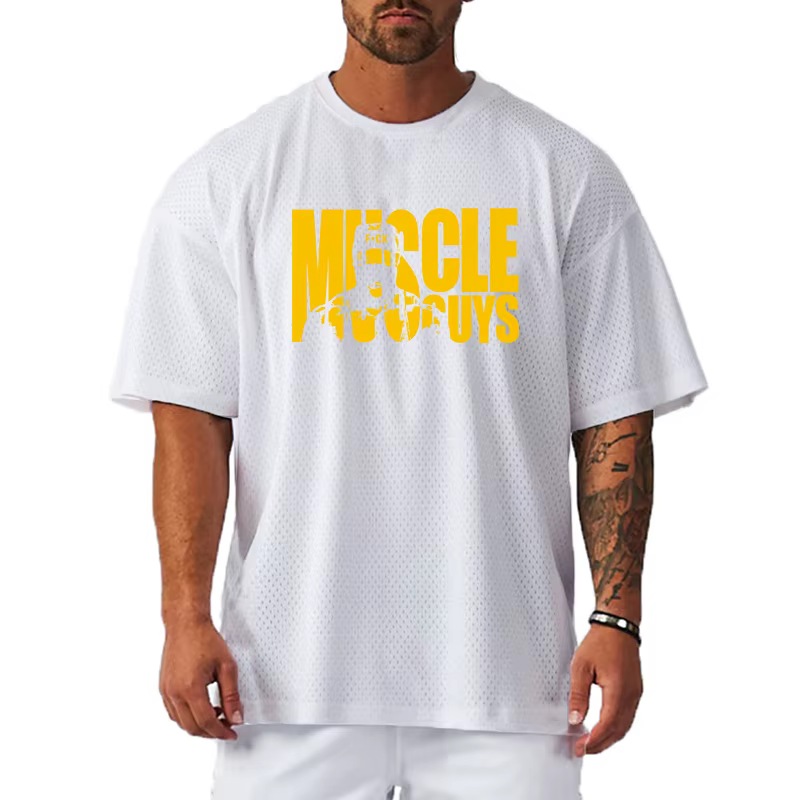T-shirt à manches courtes en maille de Polyester pour hommes